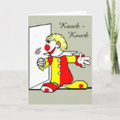 Knock-Knock Clown Joke Verjaardag Wenskaart Kaart (Voorkant)