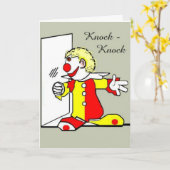 Knock-Knock Clown Joke Verjaardag Wenskaart Kaart (Gele Bloem)
