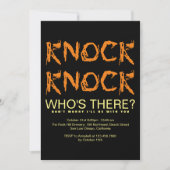 Knock Knock die er is Foto Halloween Party Invi Kaart (Voorkant)