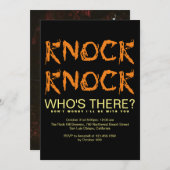 Knock Knock die er is Foto Halloween Party Invi Kaart (Voorkant / Achterkant)