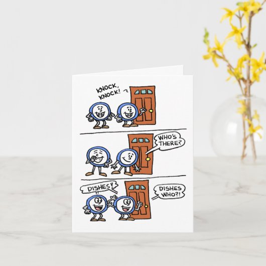 Knock Knock Dishes uw Vaderdag Cadeau Kaart (Gele Bloem)