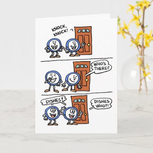 Knock Knock Dishes Uw Verjaardag Cadeau Kaart (Gele Bloem)
