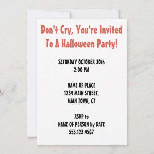 Knock Knock Ghost Halloween Joke Kind Uitnodigen Kaart (Achterkant)