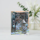 "Knock Knock Gnome" - Wroclaw, Briefkaart Polen (Staand voorkant)