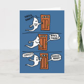 Knock Knock Halloween Cartoon Ghost Kinder Groet Kaart (Voorkant)