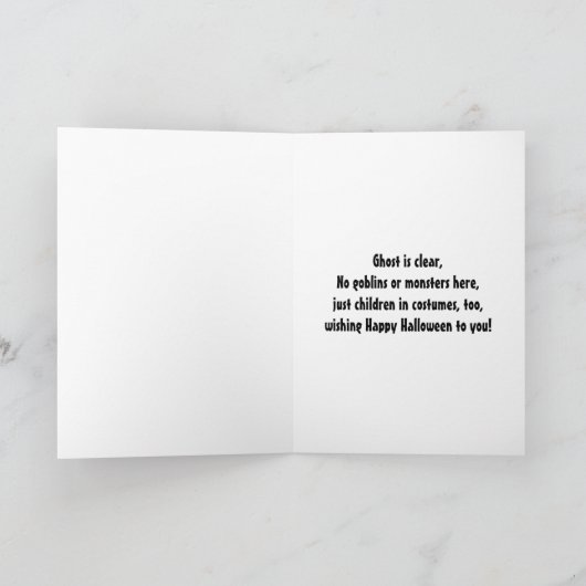 Knock Knock Halloween Cartoon Ghost Kinder Groet Kaart (Binnen)
