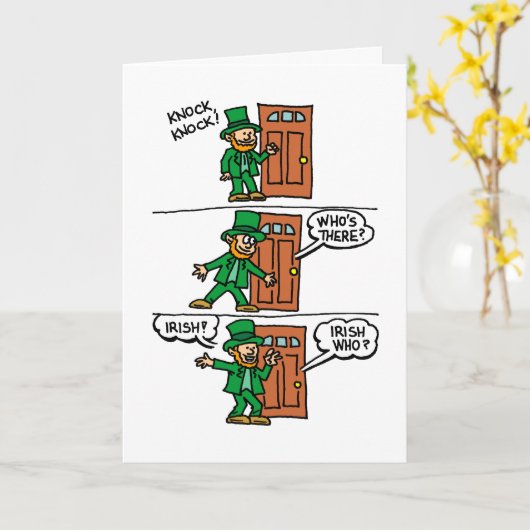 Knock Knock Happy St Patrick's Day Kaart (Gele Bloem)