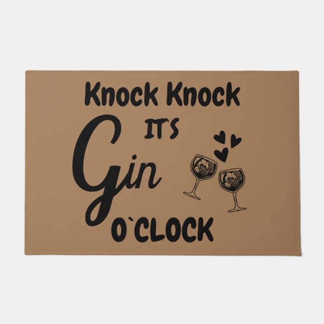 Knock Knock het is Gin o'klok Deurmat (Voorkant)