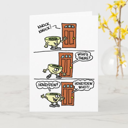 Knock Knock Honeydew Cute 10th Jubileum Kaart (Gele Bloem)