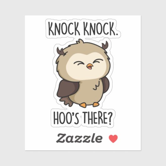 Knock Knock Hoos Daar Funny Owl Pun Sticker (Vel)