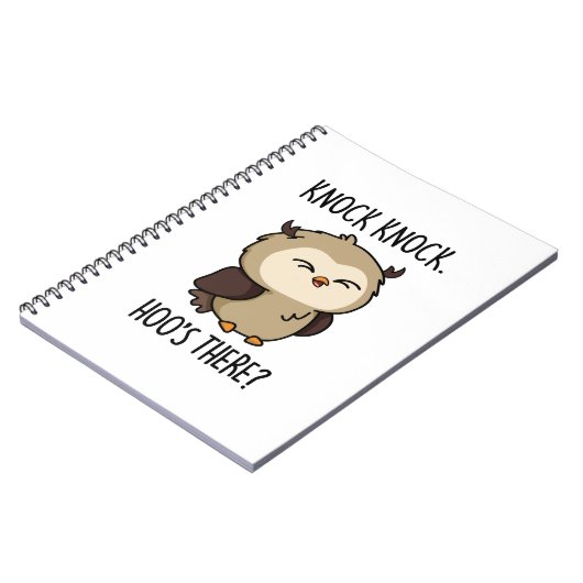 Knock Knock Hoos Daar Grappige Uil Woordspeling Notitieboek (Linkerzijde)