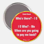 Knock Knock Joke I O Magnet (Voorkant / Achterkant)