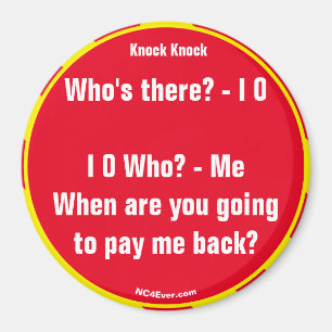 Knock Knock Joke I O Magnet