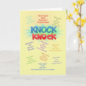 Knock Knock Jokes verjaardagskaart Kaart (Gele Bloem)