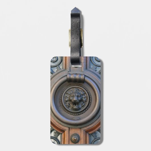 Knock Knock Lion door Knocker Bagagelabel (Achterkant verticaal)