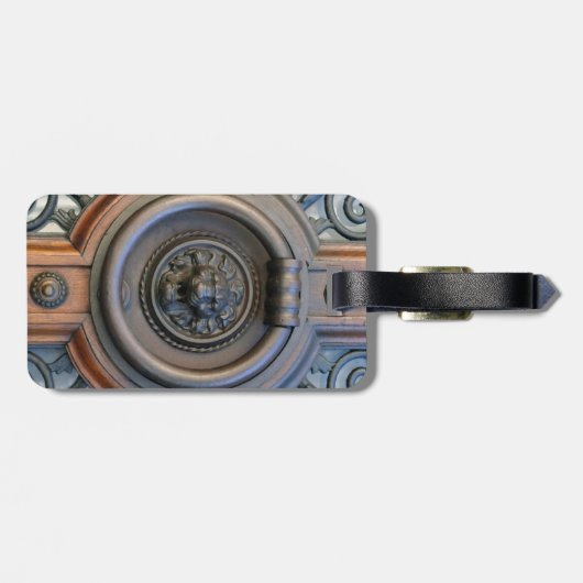 Knock Knock Lion door Knocker Bagagelabel (Achterkant horizontaal)