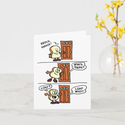 Knock Knock Loaf You Bread Moederdag Kaart (Gele Bloem)