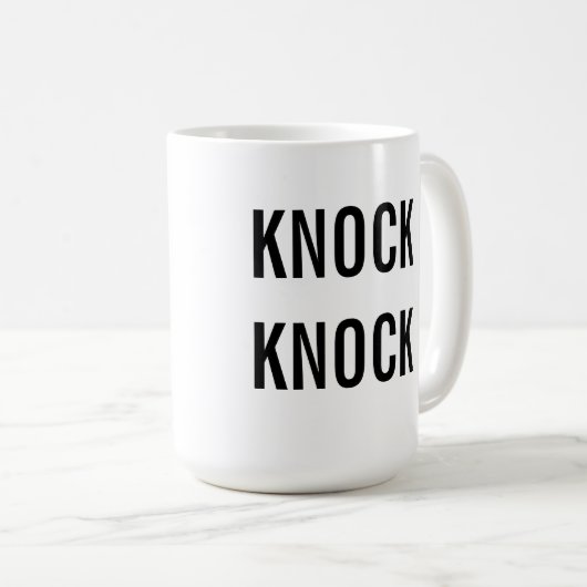 Knock Knock mok (dubbelzijdig) (Voorkant rechts)