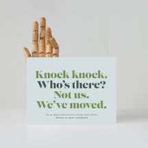Knock Knock Moving Announcement Briefkaart