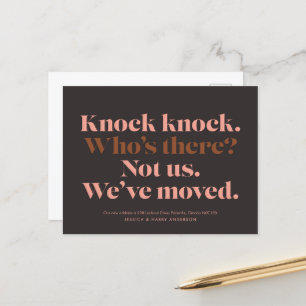 Knock Knock Moving Announcement Briefkaart