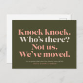 Knock Knock Moving Announcement Briefkaart (Voorkant / Achterkant)