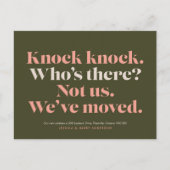 Knock Knock Moving Announcement Briefkaart (Voorkant)