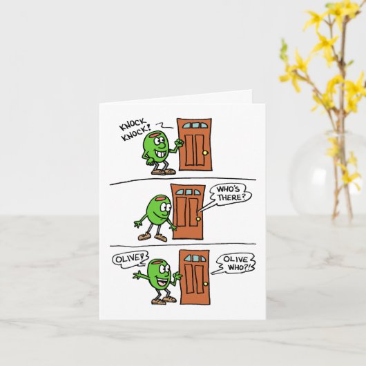 Knock Knock Olive You Moederdag Kaart (Gele Bloem)