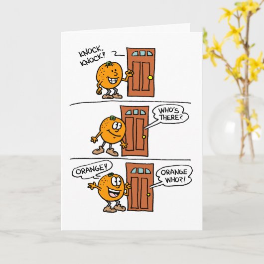 Knock Knock Oranje, blij dat ik het me herinnerde Kaart (Gele Bloem)