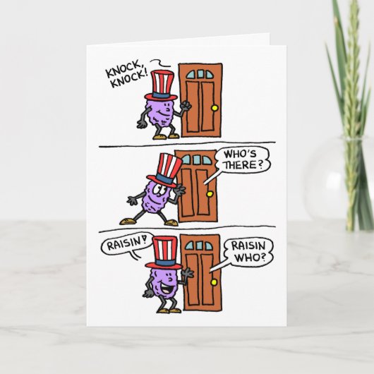 Knock Knock Raisin Vlag Veteranen Dag Kaart (Voorkant)