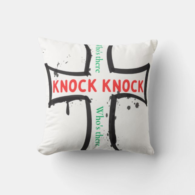 Knock Knock speciaal uniek ontwerp Kussen (Voorkant)