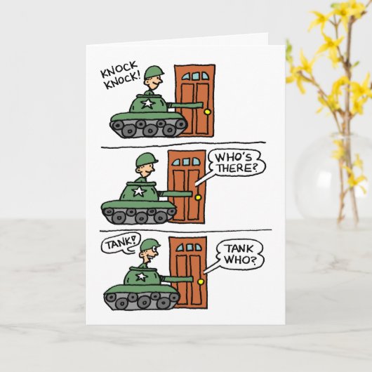 Knock Knock Tank U Veterans Day Kaart (Gele Bloem)