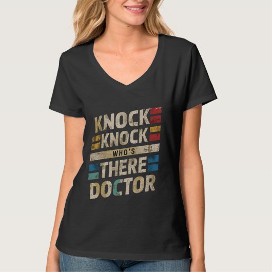 Knock Knock Who's There Doctor T-shirt (Voorkant)