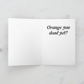 Knock Knock Who's There Oranje Verjaardag Kaart (Binnen)