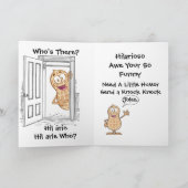 Knock Knock Wie is daar? Wenskaart Kaart (Binnen)