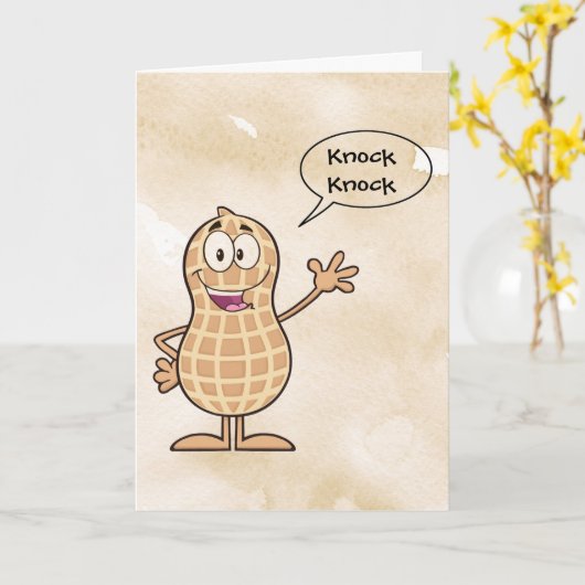 Knock Knock Wie is daar? Wenskaart Kaart (Gele Bloem)