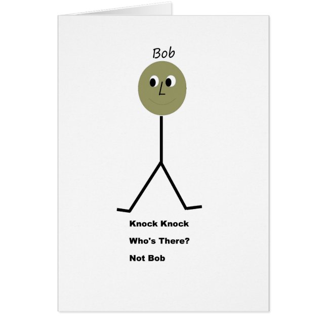 Knock Knock.  Wie is er?  Het is niet Bob. (Voorkant)