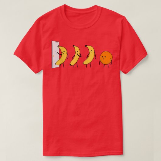 Knock Knock Wiens daar banaan die Oranje is T-shirt (Design voorkant)