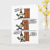 Knock Knock Wine viert geen Vaderdag Kaart (Gele Bloem)