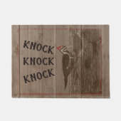 Knock Knock Woodland Woodpecker Bird Rustieke Natu Deurmat (Voorkant)