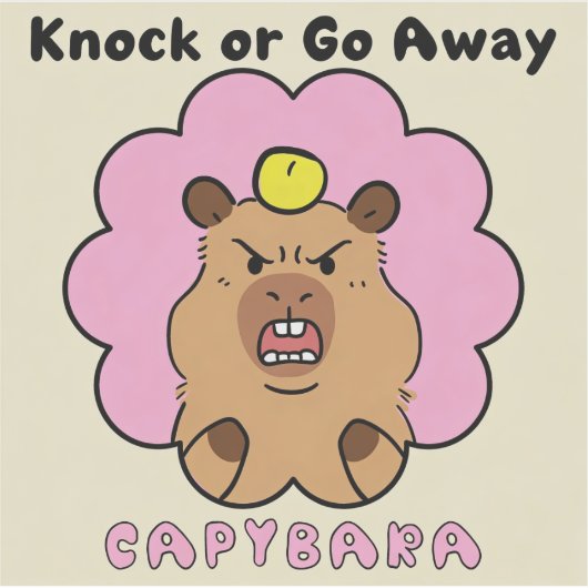 Knock or Go Away Sticker (Voorkant)