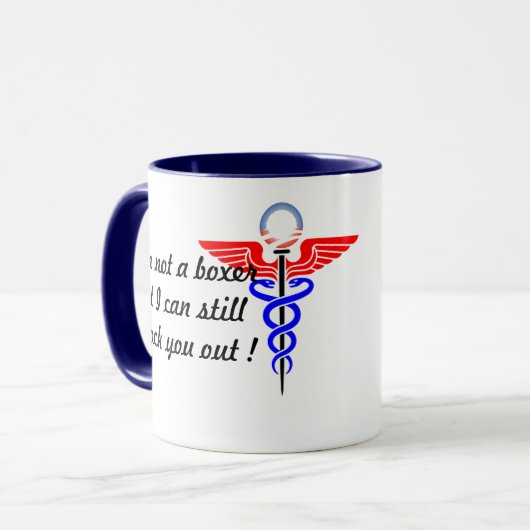 knock-out, Anesthesioloog, Grappige dokter woordsp Mok (Voorkant links)