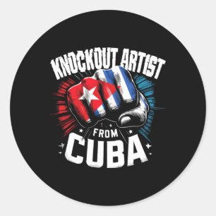 Knock-out artiest uit Cuba Cuban Boxing Pride Ronde Sticker