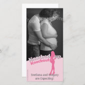 Knock-out Baby shower Moeder-to-be Aankondiging (Voorkant / Achterkant)
