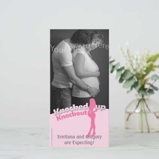 Knock-out Baby shower Moeder-to-be Aankondiging (Staand voorkant)