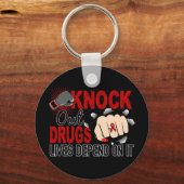 Knock Out Drugs 2 Vrouw vuist Sleutelhanger (Voorkant)