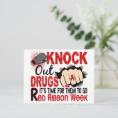 Knock Out Drugs Vrouw Fist Briefkaart (Staand voorkant)