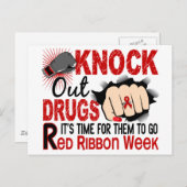 Knock Out Drugs Vrouw Fist Briefkaart (Voorkant / Achterkant)