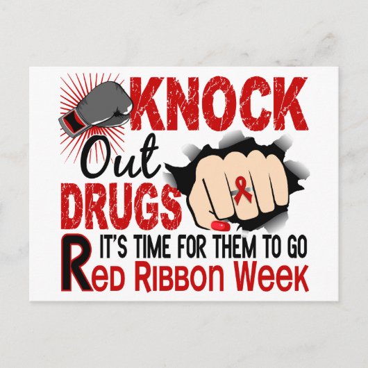 Knock Out Drugs Vrouw Fist Briefkaart (Voorkant)