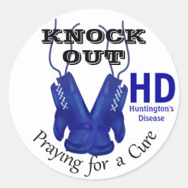 Knock Out Huntington's Disease HD Awareness Ronde Sticker