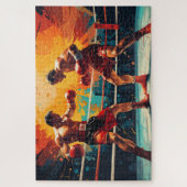 Knock-out ronde: boksactie legpuzzel (Verticaal)